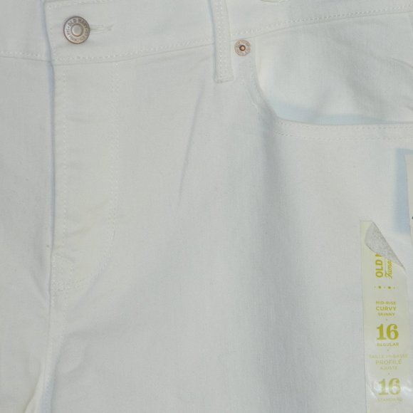 2 for/$30 Old Navy Curvy Mid Rise Straight Leg Bright White Jeans Size 16 - Picture 5 of 10